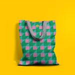 Geanta Handmade Tote Basic, Patrate si Volume, Multicolor, 43x37 cm fotografia produsului View 5 S