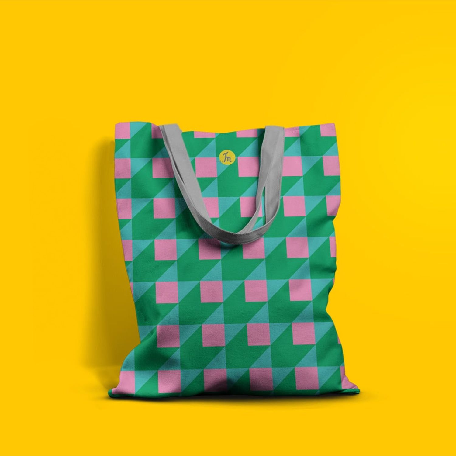 Geanta Handmade Tote Basic, Patrate si Volume, Multicolor, 43x37 cm fotografia produsului View 5 L