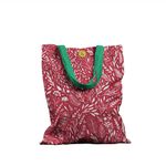 Geanta Handmade Tote Basic, Pattern de Craciun cu Plante, Multicolor, 43x37 cm fotografia produsului