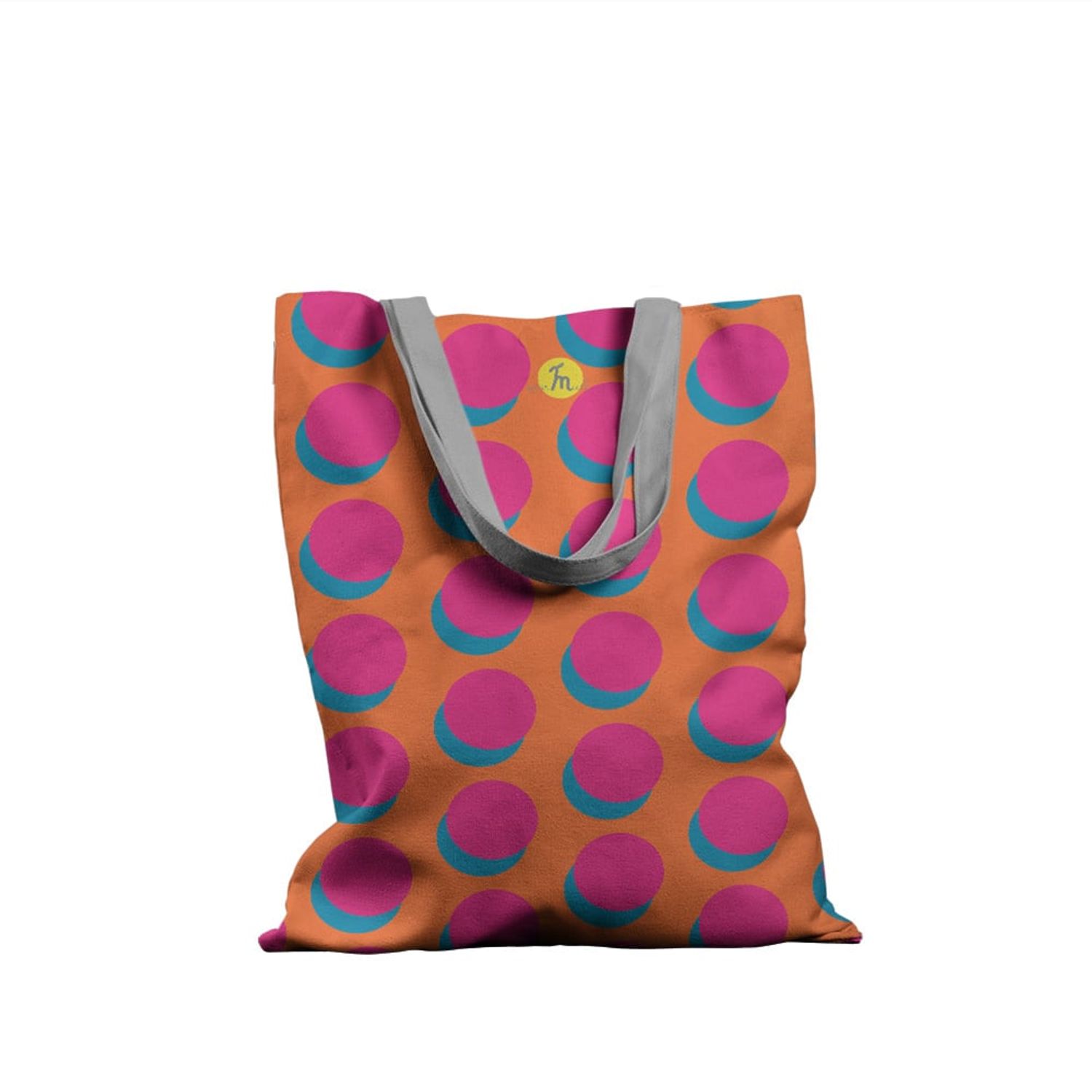 Geanta Handmade Tote Basic, Cercuri Mari, Multicolor, 43x37 cm fotografia produsului