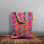 Geanta Handmade Tote Basic, Cercuri Mari, Multicolor, 43x37 cm fotografia produsului View 4 S