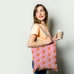 Geanta Handmade Tote Basic, Buline Neserioase, Multicolor, 43x37 cm fotografia produsului View 2 S