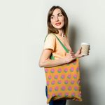Geanta Handmade Tote Basic, Cercuri Colorate, Multicolor, 43x37 cm fotografia produsului View 2 S