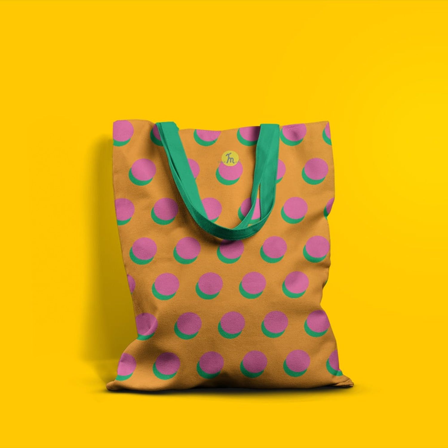 Geanta Handmade Tote Basic, Cercuri Colorate, Multicolor, 43x37 cm fotografia produsului View 3 L