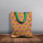 Geanta Handmade Tote Basic, Cercuri Colorate, Multicolor, 43x37 cm fotografia produsului View 5 S