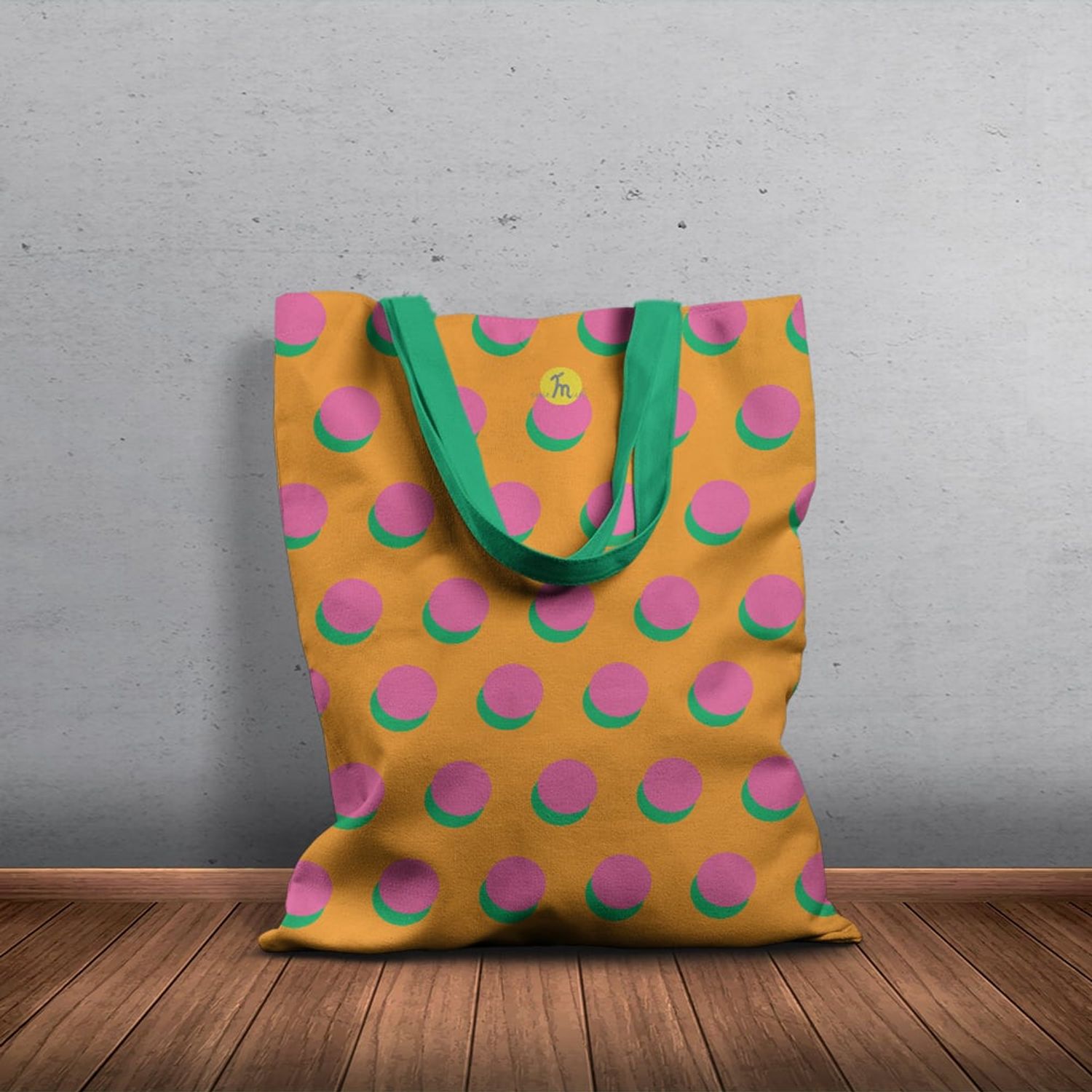 Geanta Handmade Tote Basic, Cercuri Colorate, Multicolor, 43x37 cm fotografia produsului View 5 L