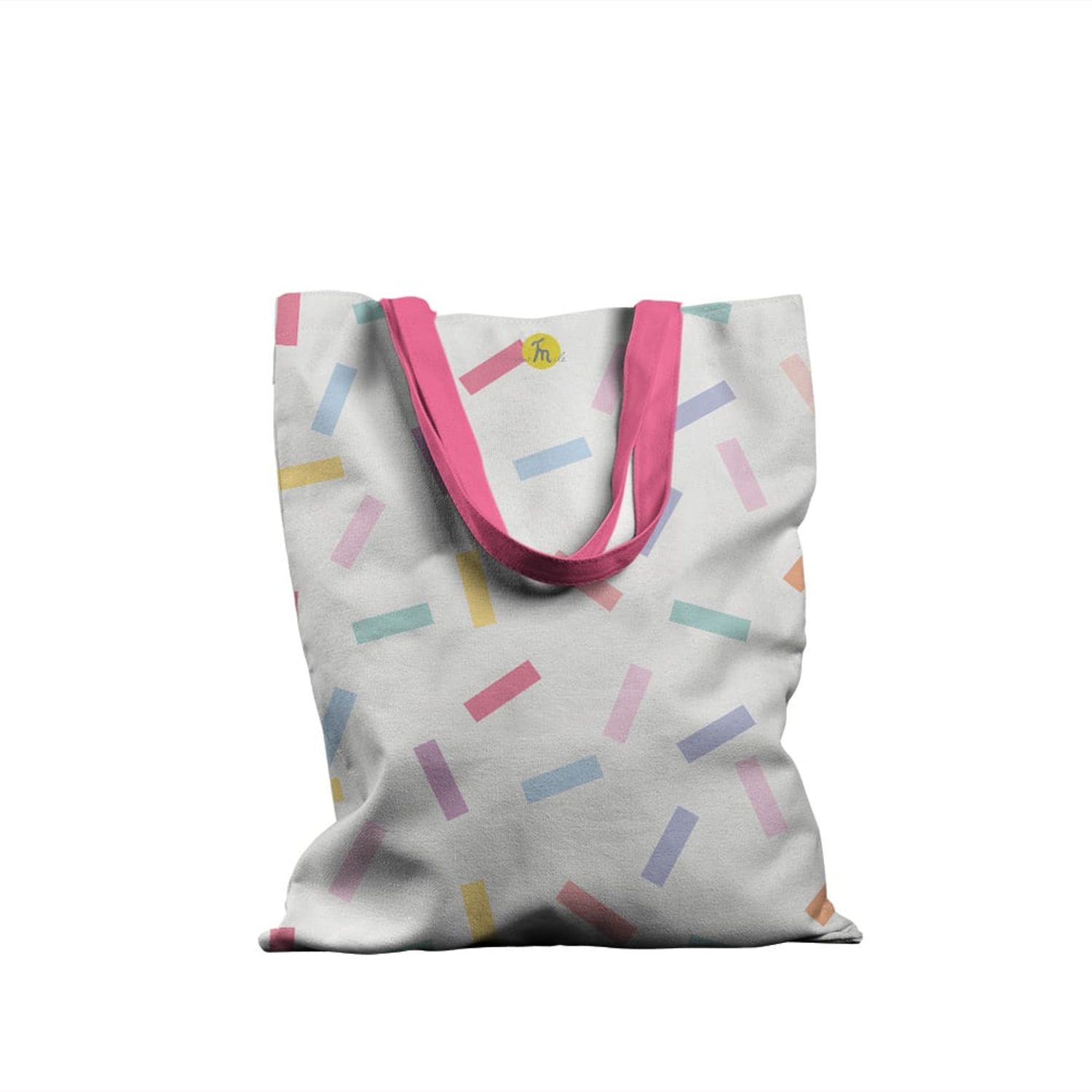 Geanta Handmade Tote Basic, Abstract Confetti, Multicolor, 43x37 cm fotografia produsului