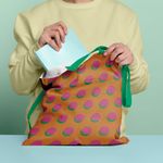 Geanta Handmade Tote Basic, Cercuri Colorate, Multicolor, 43x37 cm fotografia produsului View 6 S