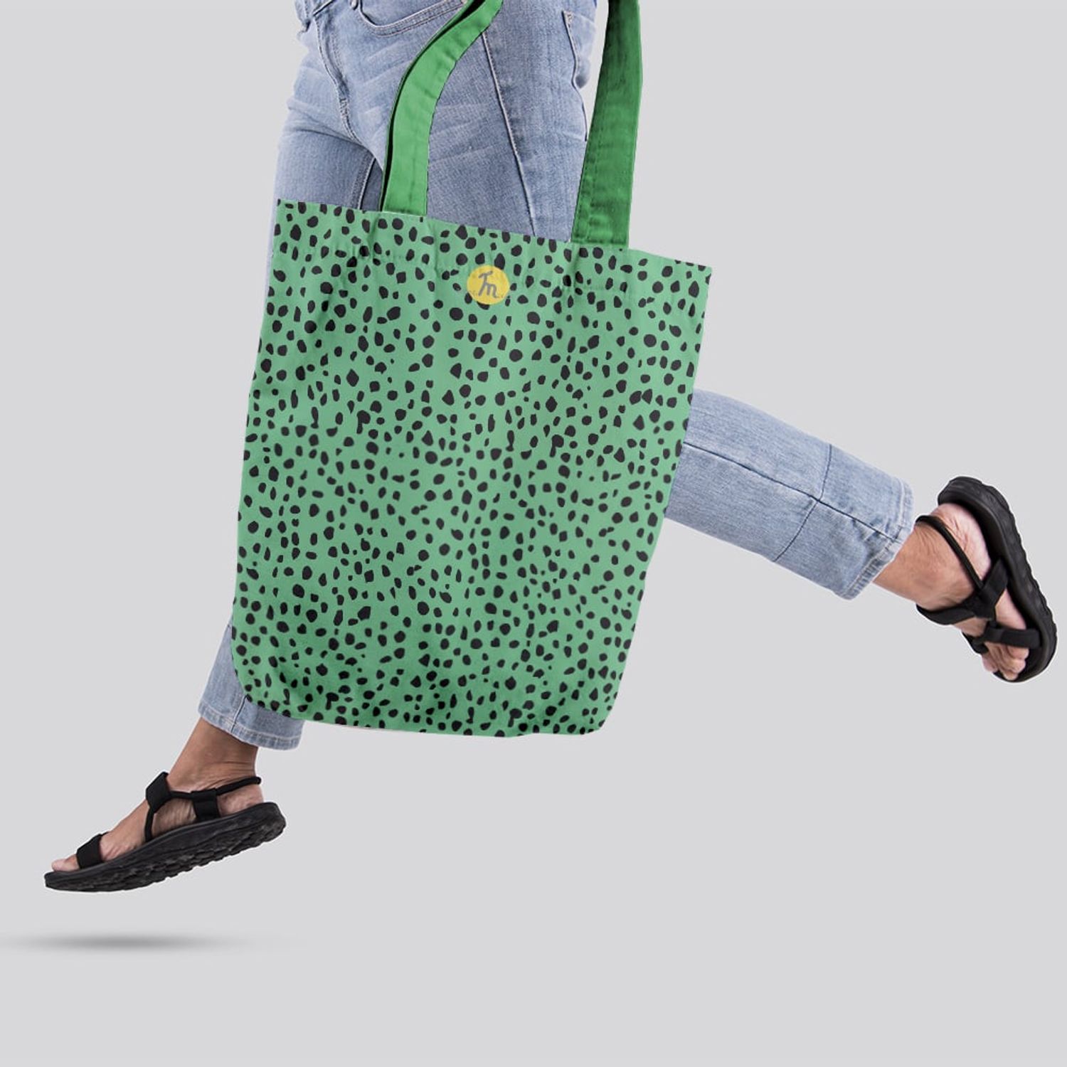 Geanta Handmade Tote Liner Captusit, Mulewear, Animal Print Coral, Multicolor, 45x37 cm fotografia produsului View 2 L