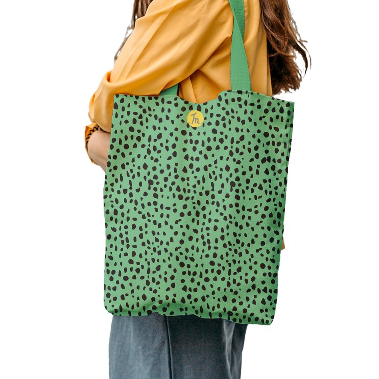 Geanta Handmade Tote Liner Captusit, Mulewear, Animal Print Coral, Multicolor, 45x37 cm fotografia produsului View 3 L