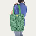 Geanta Handmade Tote Liner Captusit, Mulewear, Animal Print Coral, Multicolor, 45x37 cm fotografia produsului View 5 S