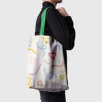 Geanta Handmade Tote Basic, Abstract Forme Desen de Copii, Multicolor, 43x37 cm fotografia produsului View 4 S