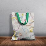 Geanta Handmade Tote Basic, Abstract Forme Desen de Copii, Multicolor, 43x37 cm fotografia produsului View 6 S
