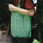 Geanta Handmade Tote Liner Captusit, Mulewear, Animal Print Coral, Multicolor, 45x37 cm fotografia produsului View 6 S