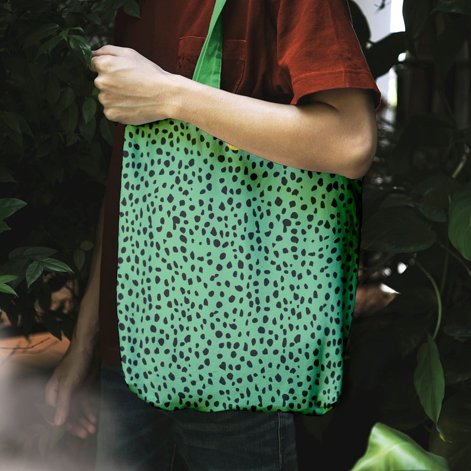 Geanta Handmade Tote Liner Captusit, Mulewear, Animal Print Coral, Multicolor, 45x37 cm fotografia produsului View 6 L
