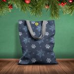 Geanta Handmade Tote Basic, Fulgi de Nea, Multicolor, 43x37 cm fotografia produsului View 2 S