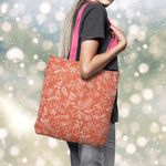 Geanta Handmade Tote Basic, Decoratiuni de Craciun, Multicolor, 43x37 cm fotografia produsului View 4 S