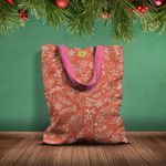 Geanta Handmade Tote Basic, Decoratiuni de Craciun, Multicolor, 43x37 cm fotografia produsului View 2 S