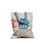 Geanta Handmade Tote Basic, Keep Calm si Imbratiseaza-ti Pisica, Multicolor, 43x37 cm fotografia produsului