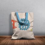 Geanta Handmade Tote Basic, Keep Calm si Imbratiseaza-ti Pisica, Multicolor, 43x37 cm fotografia produsului View 5 S