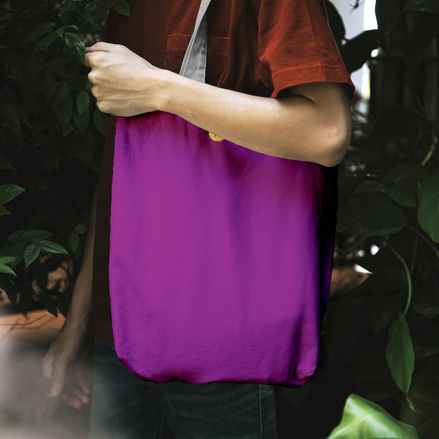 Geanta Handmade Tote Liner Captusit, Mulewear, Violet Aprins, 45x37 cm fotografia produsului View 4 L
