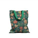Geanta Handmade Tote Basic, Turta Dulce de Craciun, Multicolor, 43x37 cm fotografia produsului