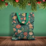 Geanta Handmade Tote Basic, Turta Dulce de Craciun, Multicolor, 43x37 cm fotografia produsului View 2 S