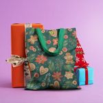 Geanta Handmade Tote Basic, Turta Dulce de Craciun, Multicolor, 43x37 cm fotografia produsului View 6 S