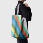 Geanta Handmade, Tote Bag Basic Original Mulewear, Abstract Avalansa de Culori, Color Avalanche, Multicolor, 43x37 cm fotografia produsului View 4 S