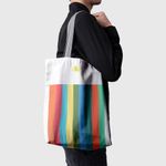 Geanta Handmade, Tote Bag Basic Original Mulewear, Abstract Dungi color, Glass Half Full, Multicolor, 43x37 cm fotografia produsului View 3 S