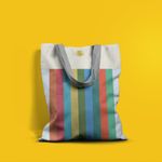 Geanta Handmade, Tote Bag Basic Original Mulewear, Abstract Dungi color, Glass Half Full, Multicolor, 43x37 cm fotografia produsului View 4 S