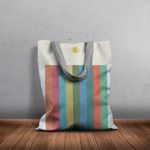 Geanta Handmade, Tote Bag Basic Original Mulewear, Abstract Dungi color, Glass Half Full, Multicolor, 43x37 cm fotografia produsului View 6 S