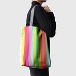 Geanta Handmade, Tote Bag Basic Original Mulewear, Abstract Curcubeu, Feel the Rainbow, Multicolor, 43x37 cm fotografia produsului View 4 S