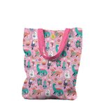 Geanta Handmade Tote Liner cu Captuseala, Animale Festive de Craciun, Multicolor, 43x37 cm fotografia produsului