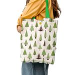 Geanta Handmade Tote Liner cu Captuseala, Brazi de Craciun, Multicolor, 43x37 cm fotografia produsului View 5 S