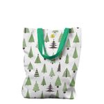 Geanta Handmade Tote Liner cu Captuseala, Brazi de Craciun, Multicolor, 43x37 cm fotografia produsului