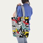 Geanta Handmade Tote Liner cu Captuseala, Maini Mistice, Multicolor, 45x37 cm fotografia produsului View 5 S