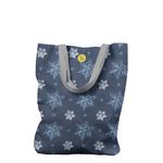 Geanta Handmade Tote Liner cu Captuseala, Fulgi de Nea, Multicolor, 45x37 cm fotografia produsului