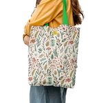 Geanta Handmade Tote Liner cu Captuseala, Plante in Zapada, Multicolor, 45x37 cm fotografia produsului View 6 S