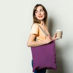 Geanta Handmade Tote Basic, Mulewear, Violet Intens, 43x37 cm fotografia produsului View 2 S