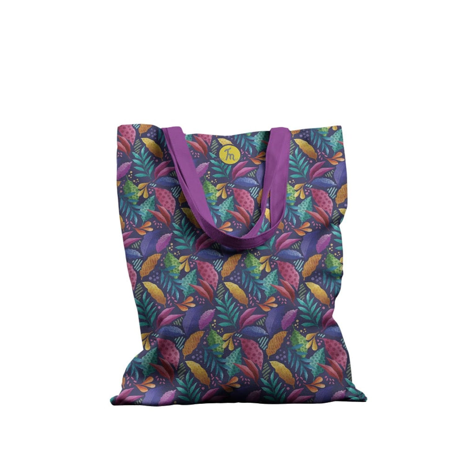 Geanta Handmade Tote Basic, Botanic Plante Culori de Toamna, Multicolor, 43x37 cm fotografia produsului