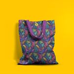 Geanta Handmade Tote Basic, Botanic Plante Culori de Toamna, Multicolor, 43x37 cm fotografia produsului View 4 S