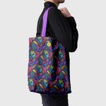 Geanta Handmade Tote Basic, Botanic Plante Culori de Toamna, Multicolor, 43x37 cm fotografia produsului View 5 S