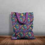 Geanta Handmade Tote Basic, Botanic Plante Culori de Toamna, Multicolor, 43x37 cm fotografia produsului View 6 S