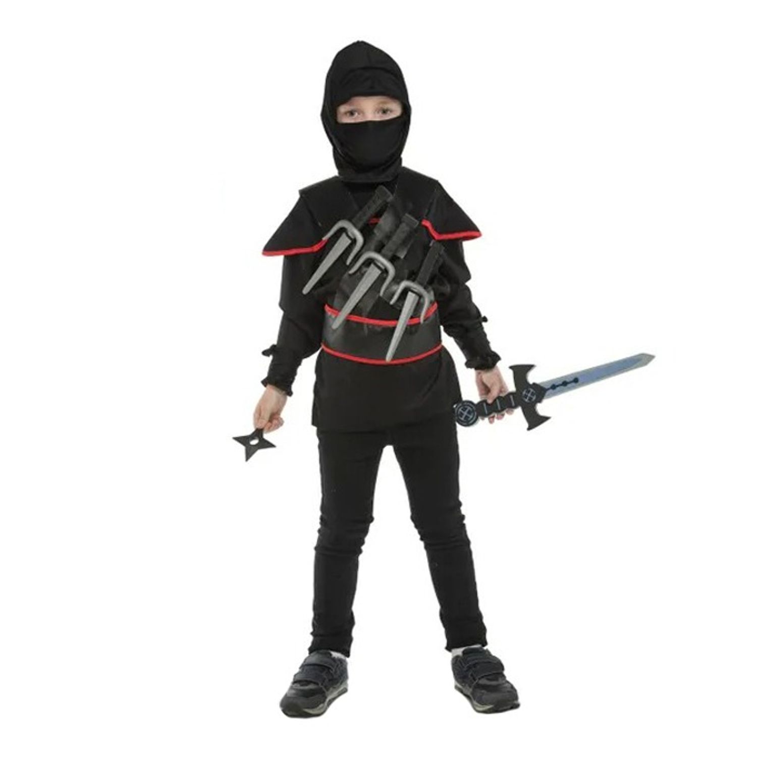 Costum Ninja cu accesorii pentru copii 3-5 ani 110 - 120 cm fotografia produsului