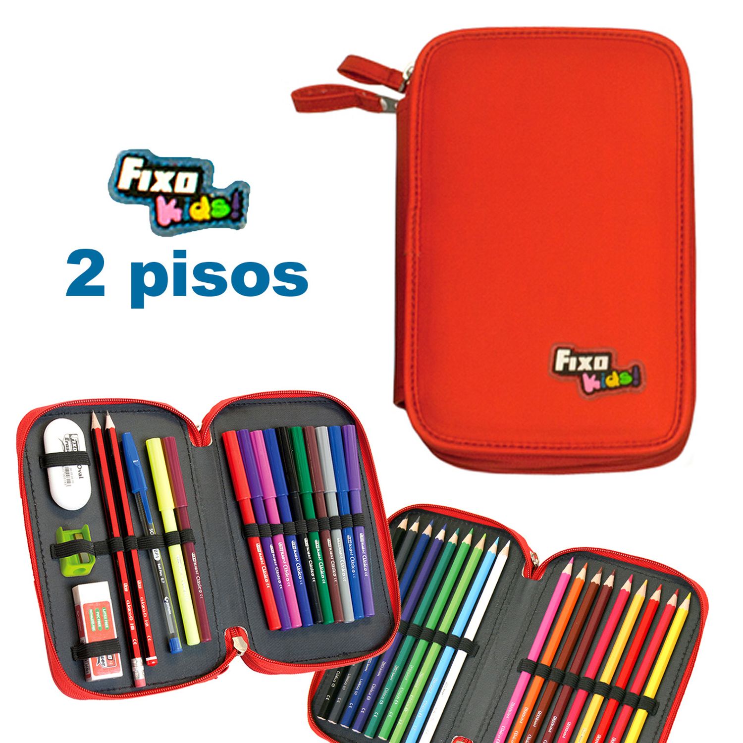 Penar echipat Fixo Kids Rosu fotografia produsului View 2 L