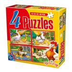 Set 4 puzzle-uri Animale de 12, 24, 35 și 48 piese fotografia produsului