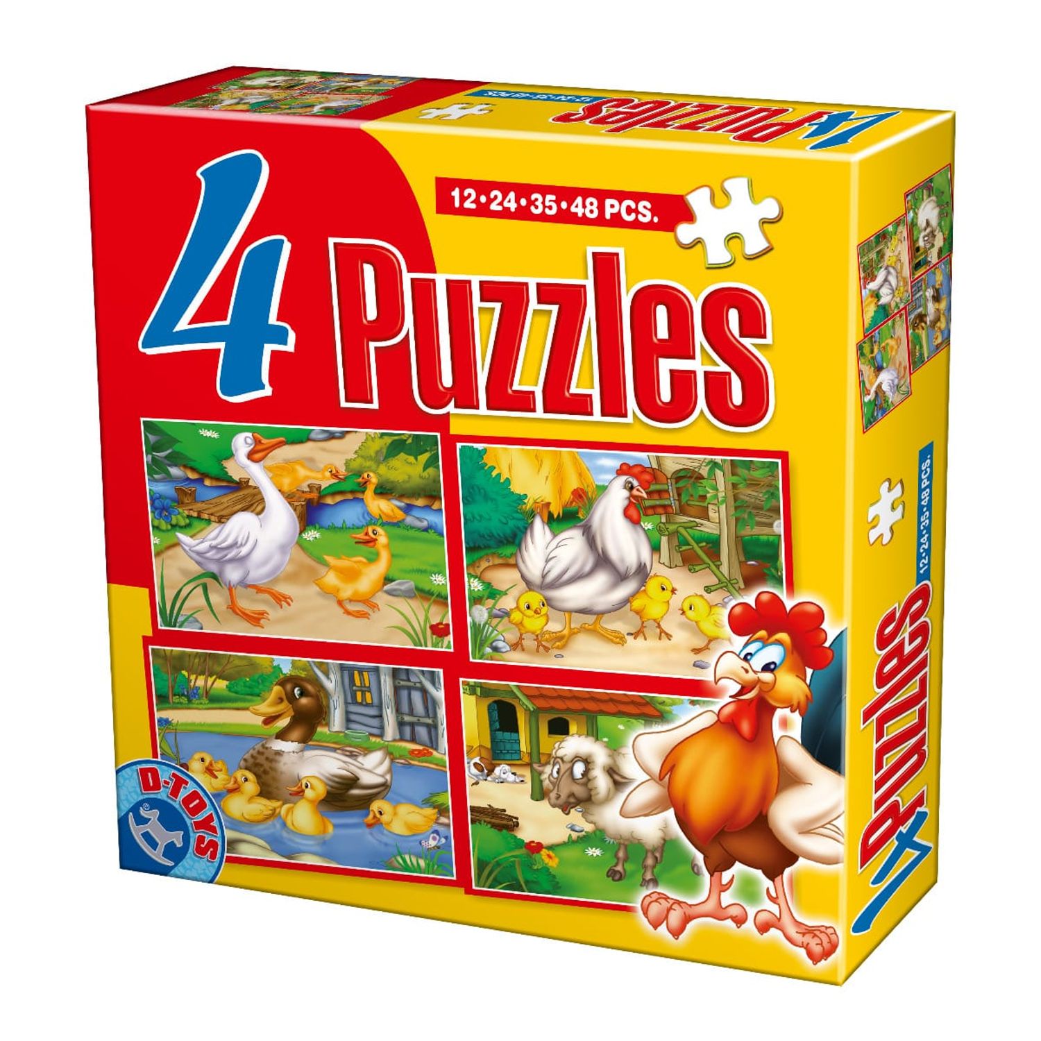 Set 4 puzzle-uri Animale de 12, 24, 35 și 48 piese fotografia produsului