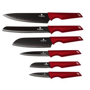 Set de cutite 6 piese Metalic Line Burgundy Berlinger Haus BH 2589