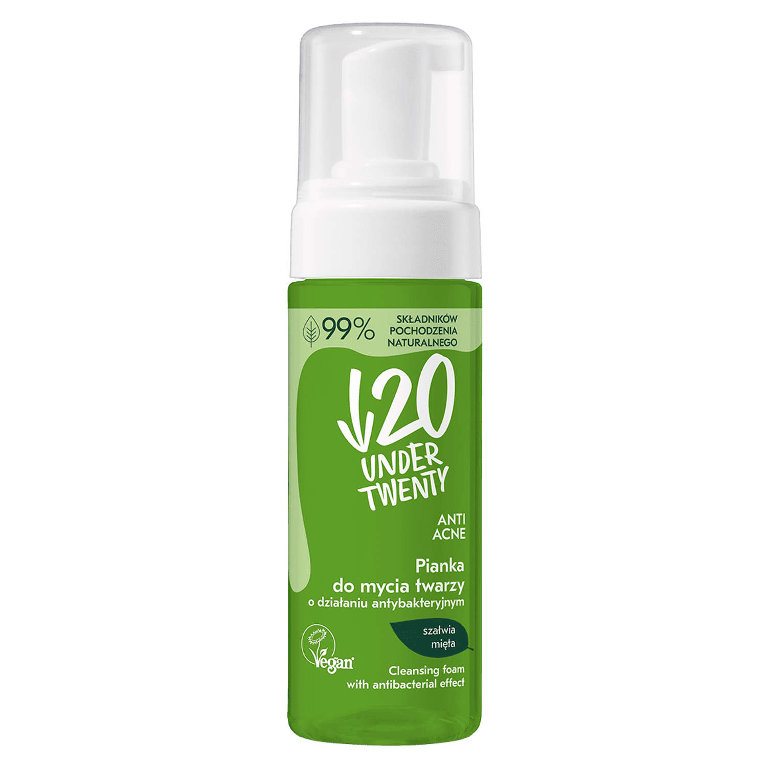 Spuma demachianta cu efect antibacterian Under20 cu salvie si menta, 150ml fotografia produsului